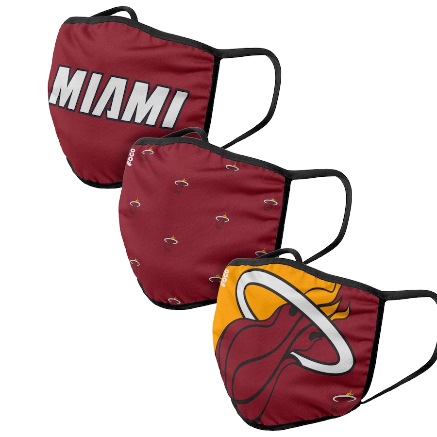 Adult Miami Heat 3Pack Dust mask with filter->nfl dust mask->Sports Accessory